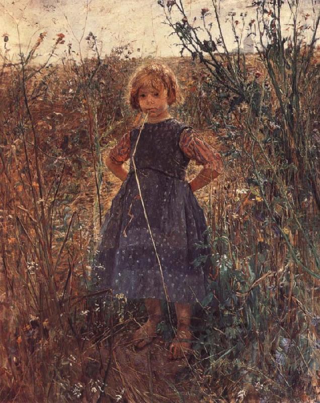 Fritz von Uhde Little Heathland Princess china oil painting image